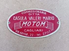1133A MOTOM CASULA VALERI MARIO CAGLIARI COMPANY PLAQUE PLAQUE