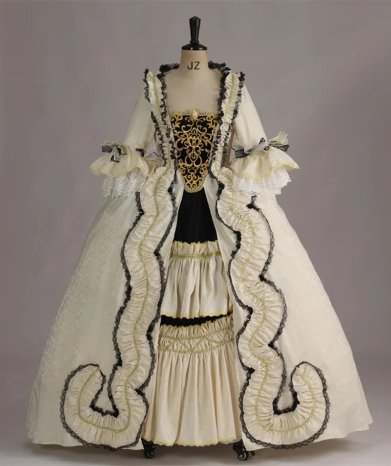 Robe francaise 18th Century Marie Antoinette Rococo Dress Women Medieval Costume