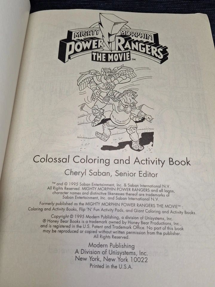 Mighty Morphin Power Rangers The Movie 1995 Colossal Coloring Activity Book - Image 4 of 4