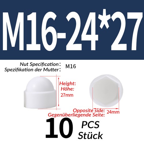 Coloured Plastic Nut & Bolt Cover Dome Cap Hexagon Head Hat Protection Covers - Picture 20 of 114