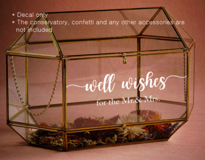 Well Wishes for the Mr. & Mrs. Cards Wedding Wishing Well Sign Decal
