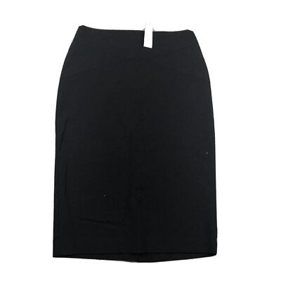 NY&C 7th Avenue Skirt Women s 4 Black Stretch Straight Back Zip Slit NWT