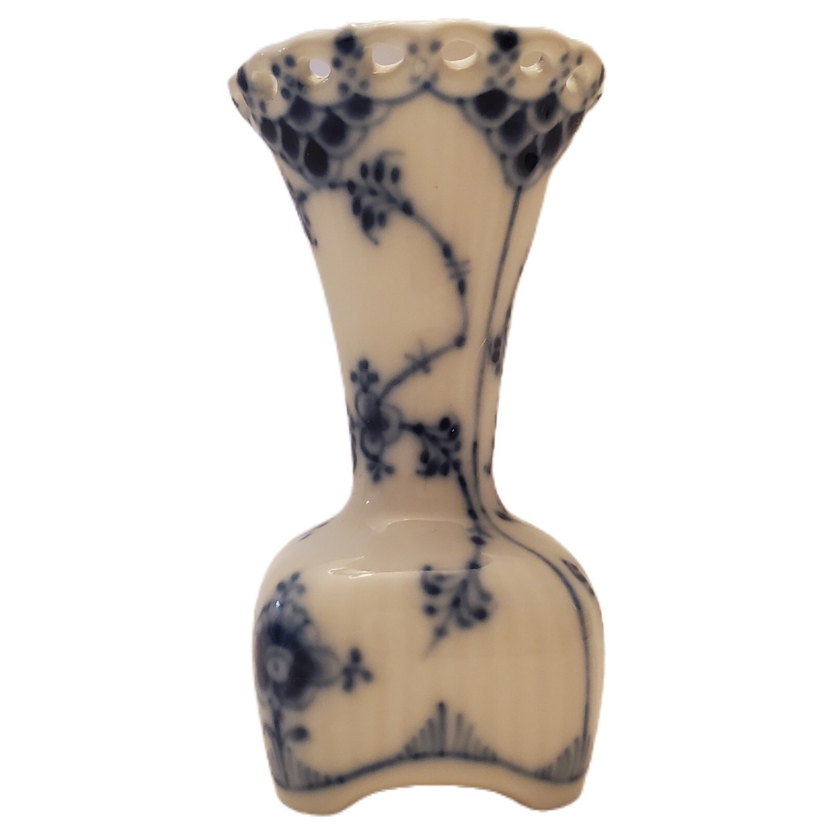 Royal Copenhagen Blue Fluted Full Lace Miniature Vase # 1/1161 