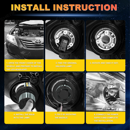 FOR FORD FIESTA 2019 9008 LED Headlight Bulbs Conversion Kit 6000K Hi/Lo Beam 2x - Afbeelding 10 van 14