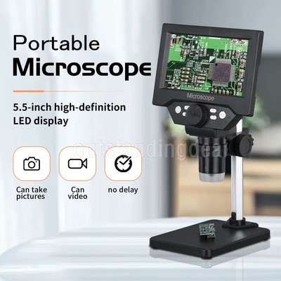 G5 10MP 1-1000X HD Digital Microscope with Aluminum Plastic Stand & 5.5'' LCD ot3