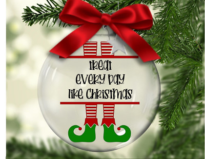 Treat Every Day Like Christmas - Floating Glass Ornament