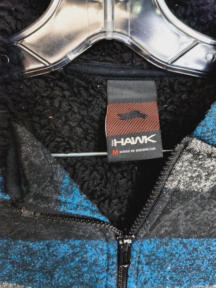 Abrigo con Capucha Tony Hawk Cremallera Completa Negro Azul Rayas Niños Mediano 34 Vellón Foto 2 de 4