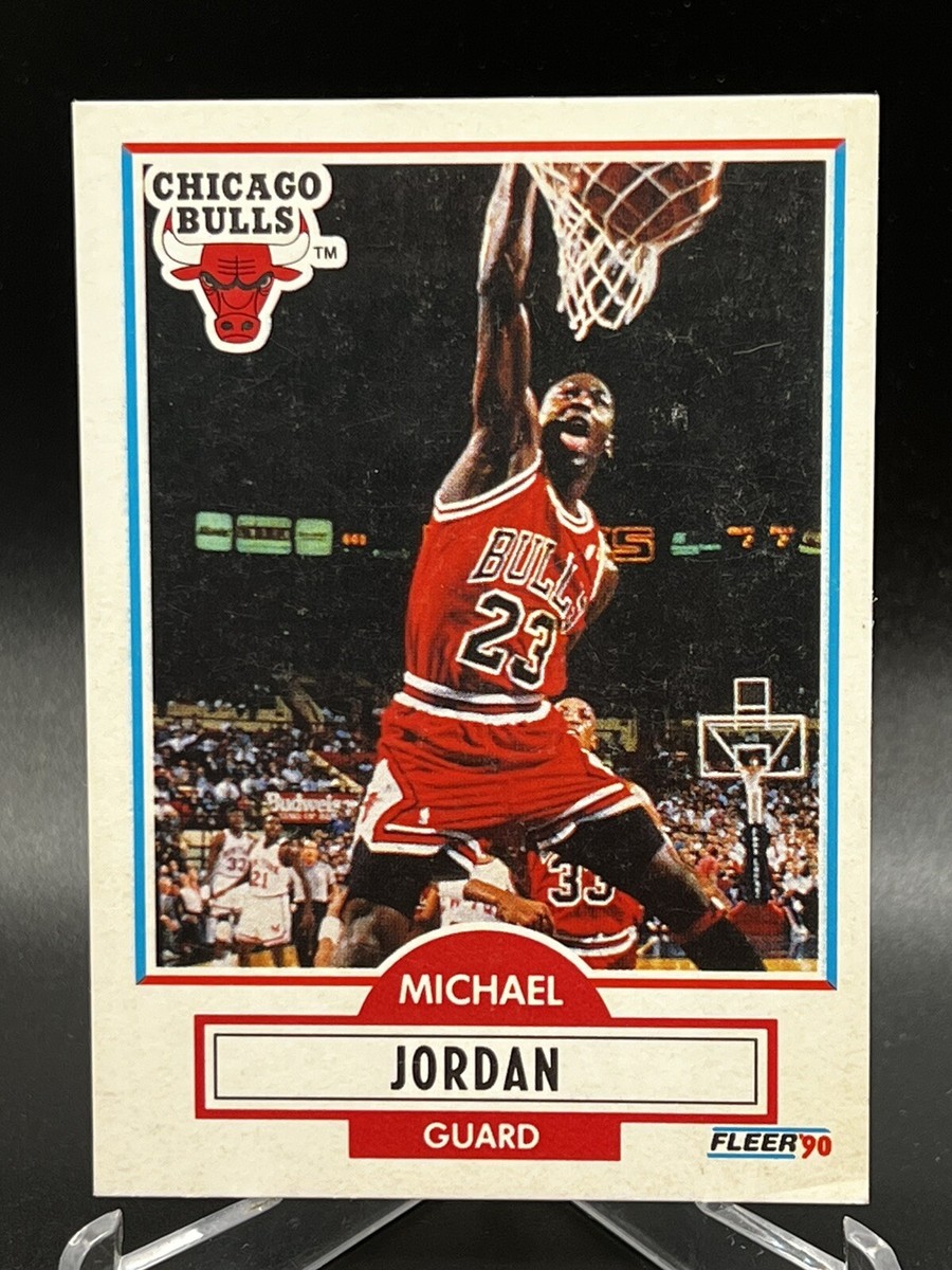 Michael Jordan 1990-91 Fleer card #26 error misprint no line