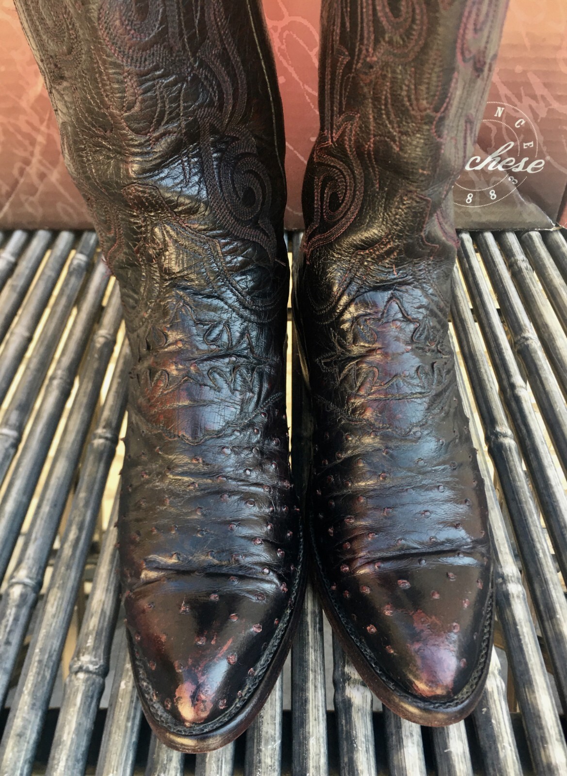 Lucchese 1883 Ostrich Womens Boots Size 6 1/2 B N7278J4 Vintage eBay