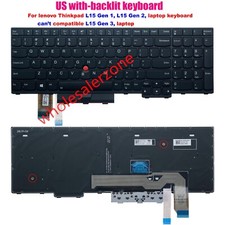 New US keyboard backlit for lenovo IBM Thinkpad L15,L15 gen 1,L15 gen 2 laptop