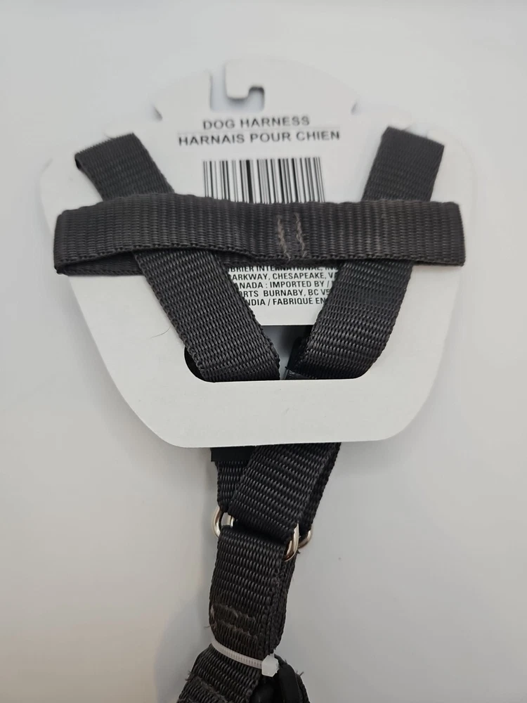 Dog Harness Size M Medium Plain Dark Gray GKC Adjustable Dogs Chest 18-24 In.