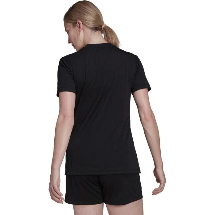 Camiseta deportiva de fútbol negra con gráfico Adidas Entrada 22 para mujer talla pequeña Foto 3 de 4