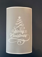 Merry Christmas glass etching stencil wine bottle 115 x 90mm craft hobby