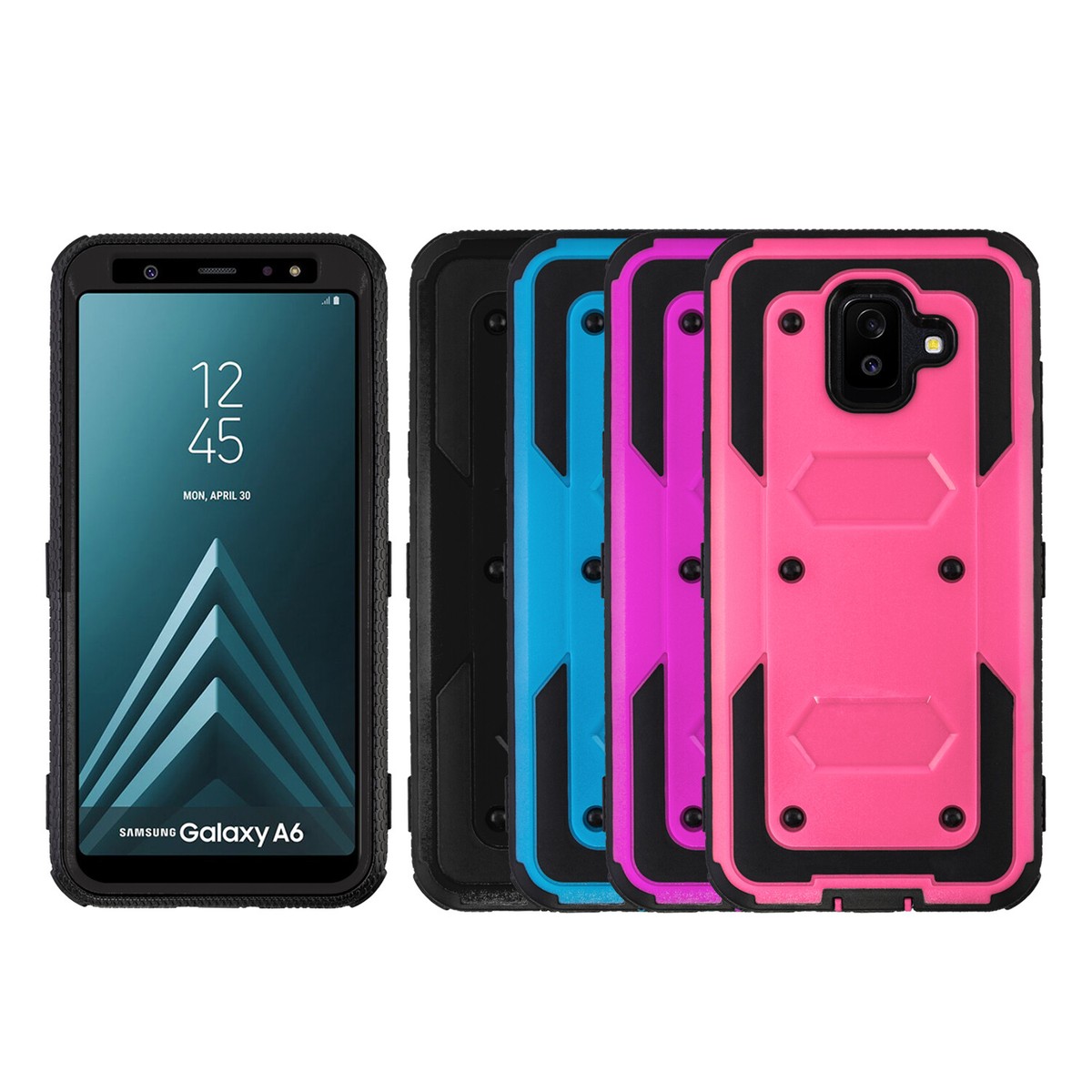 For Samsung A6 Heavy Duty Case Rugged Cover Built in Kickstand Screen  Protector