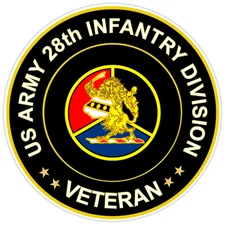 US Army 28th Infantry Division Veteran Bumper Sticker Military Vinyl Decal 5"