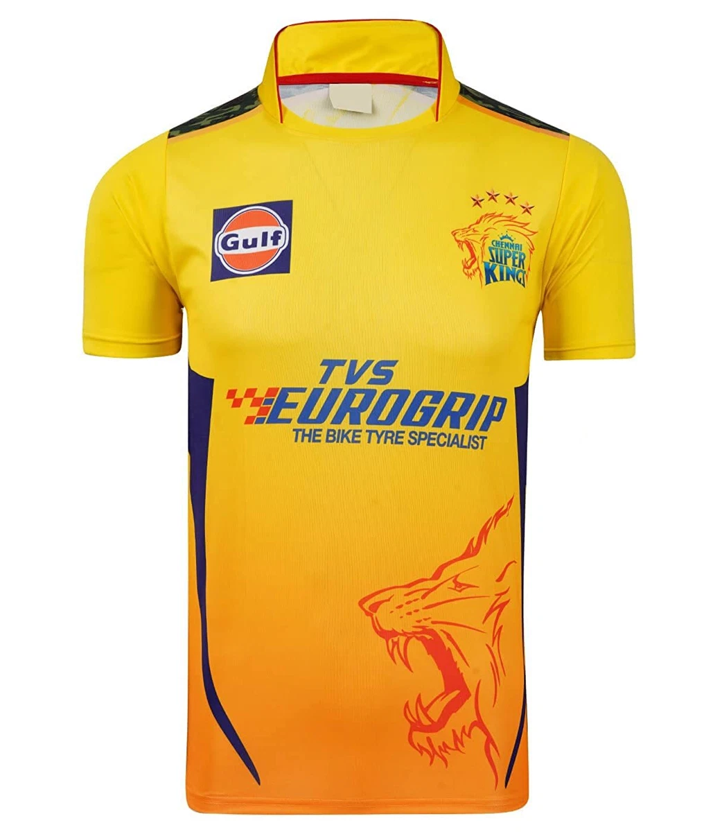 Dhoni Yellow Cricket Jersey T Shirt Chennai CSK Dhoni 7 Jersey