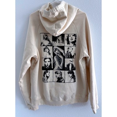 Taylor Swift Hoodie Womens Medium Tan Eras Tour Pullover Sweatshirt Concert