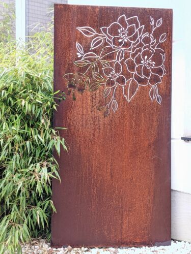 Edelrost Garten Sichtschutzwand Rost Metall 1mm Gartendeko H180*75cm 032160-4 - Bild 2 von 9
