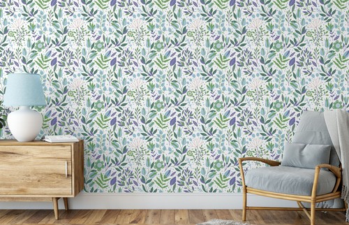 GW4041 Folkart Garden Peel & Stick Wallpaper Roll 20.5 inch Wide x 18 ft. Long - Picture 3 of 6