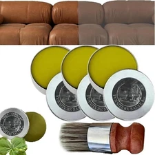 Leather care cream, Leather Salve for Furniture, Leather Furniture Brush（3packs)