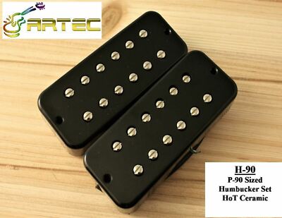 Artec H-90 P-90 Sized Humbucker Pickup Set  Ceramic Black