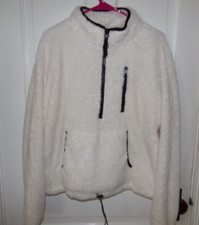 New NOBO White Soft Plush Half Zip Pullover Top Size XL 15-17 -C