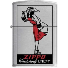 Zippo WINDPROOF LADY Satin Chrome Windy Girl Lighter