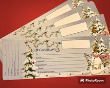 100 Snowman Gift Certificates