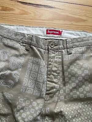 Supreme Paisley Grid Chino Pant Size 36 Khaki SS20