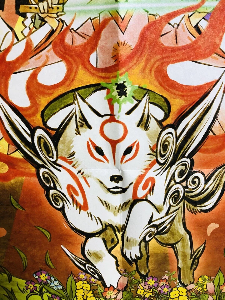 Okami Ōkami HD / Zettukei Ban : 2012 Capcom B2 size Benefits Poster (Fold:BN - Image 3 of 4