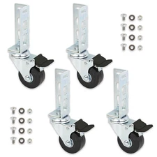 4pc - 3" Storage Rack Caster Wheels (Adapts to Boltless Self Locking Shelving)