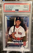 2021 Bowman Chrome Miguel Bleis Rookie RC Red Sox PSA 10