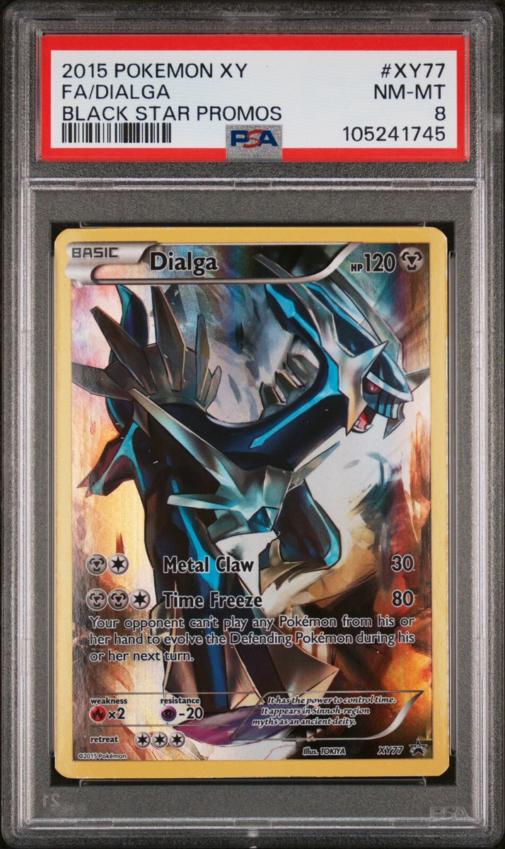 2015 POKEMON BLACK STAR PROMO DIALGA #XY77 FULL ART HOLO PSA 8 NM