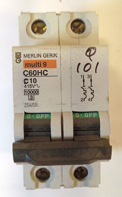 1 USED MERLIN GERIN MULTI9 C60HC C10 2 POLE CIRCUIT BREAKER***MAKE OFFER***