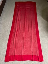 Vintage Early 1970s Large Chiffon Scarf/Shawl - 87 inches by 35 inches - Red