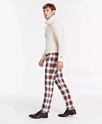Tommy Hilfiger Tate Men's Modern Stretch Performance Dress Pants Plaid 32 x  30 | eBay