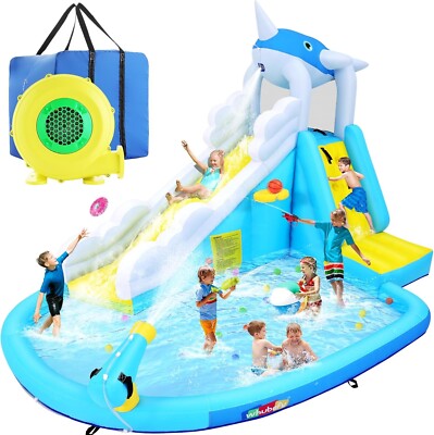 Exciting Water Paradise W/Massive 12x8.5FT Inflatable Water Park Bounce House