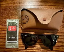 Ray-Ban RB2140 Original Wayfarer Tortoise Frame Green Lens 50mm Unisex NEW 