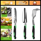 Heavy Duty Garden Tool Set - 3 Pack Aluminum Kit with Trowel & Rake, Ergonomic H