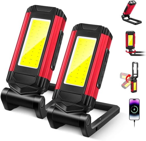 Magnetic Work Light Rechargeable Flashlight Portable Led Work Light 7 Flashlight - Foto 10 di 12