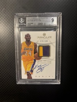 2012 Immaculate Kobe Bryant Patch Auto BGS 9 Auto 10 /100 First Year Top 30% GW