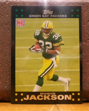 FOOTBALL CARD COOL PICTURE 2007 TOPPS ROOKIE BRANDON JACKSON GREEN BAY PACKERS. rookie card picture