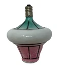 Vintage Milk Glass Japanese Lantern Figural Christmas Light Bulb Hand Painted