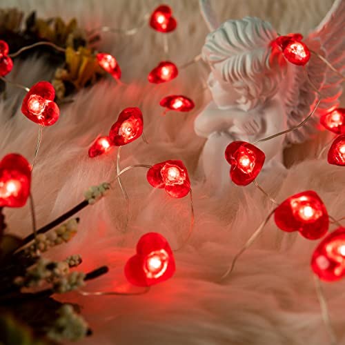 Valentine’s Day Fairy String Lights 10FT 40 LEDs Fairy Lights Red Heart - Picture 3 of 8