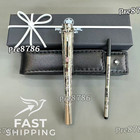 Montblanc Silver Ballpoint Pen Engraved Barrel w/ Box Leather Pouch & Refill — photo 3