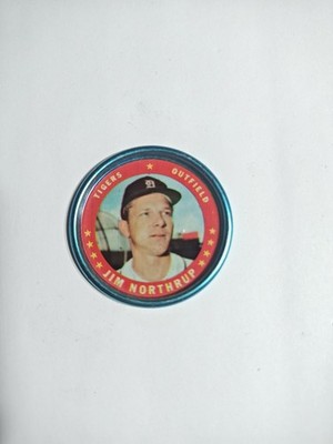 1971 baseball TOPPS Coin Detroit Tigers Jim Northrup #82 Vtg No Dents Vg-