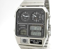 CITIZEN Ana Digi Temp Watch 8989-S116864 Stainless Steel Quartz Silver Men's