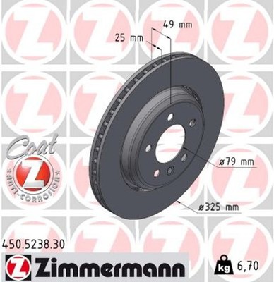 2x Bremsscheibe FORMULA S ZIMMERMANN 450.5238.30 für LANDROVER DEFENDER Station