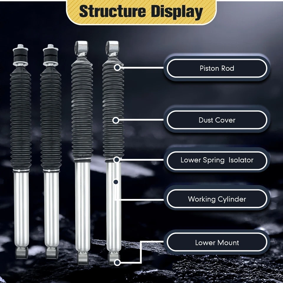 Amortecedores dianteiros e traseiros Bilstein B8 5100 4 para 94-13 Ram 2500 3500 2-2.5" elevador - Imagem 4 de 4