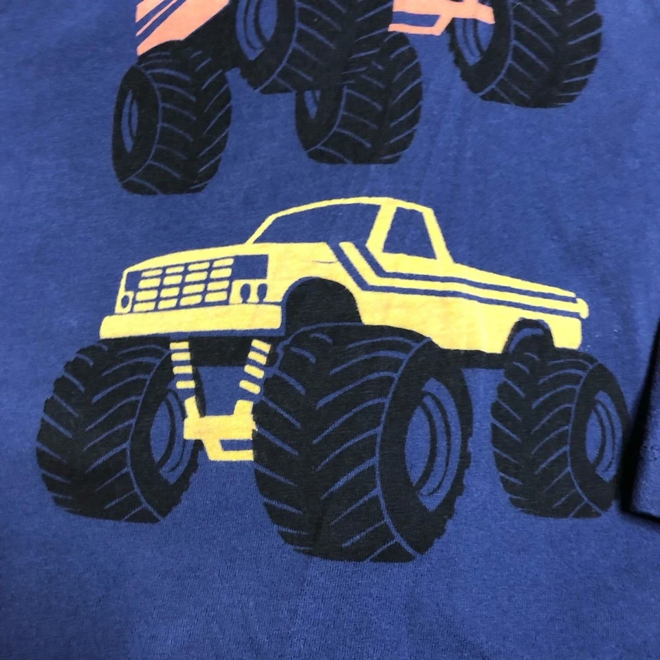 Camiseta manga longa Hanna Andersson meninos monster truck azul tamanho 130 ou EUA 8 - Imagem 4 de 4
